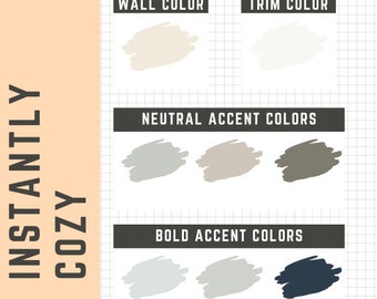 Instantly Cozy whole home color palette - interior paint palette