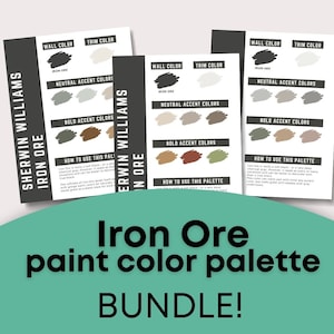 BUNDLE Iron Ore Sherwin Williams whole home color palette - interior paint palette