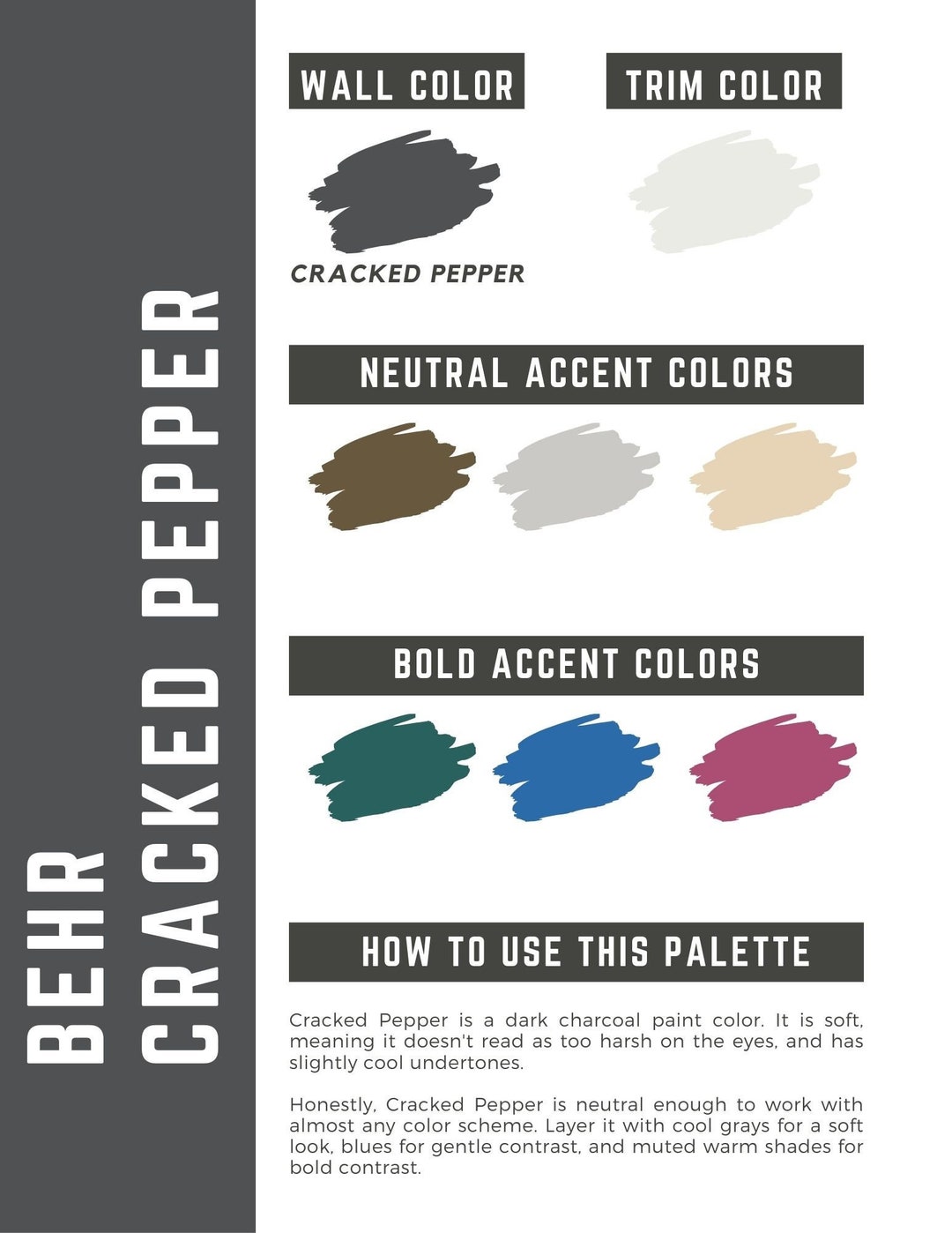 Behr Cracked Pepper Whole Home Color Palette - Interior Paint Palette ...