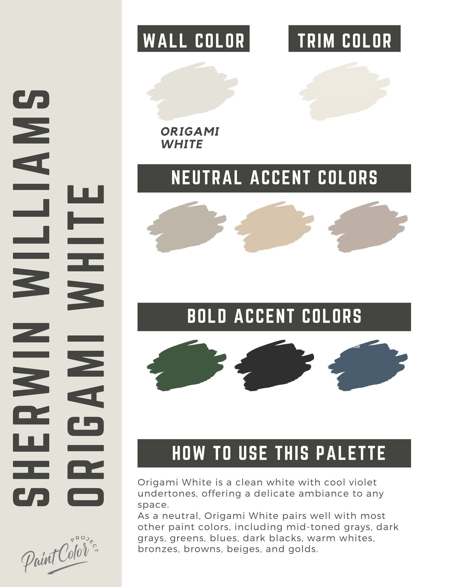 Origami White Sherwin Williams Whole Home Color Palette Interior Paint