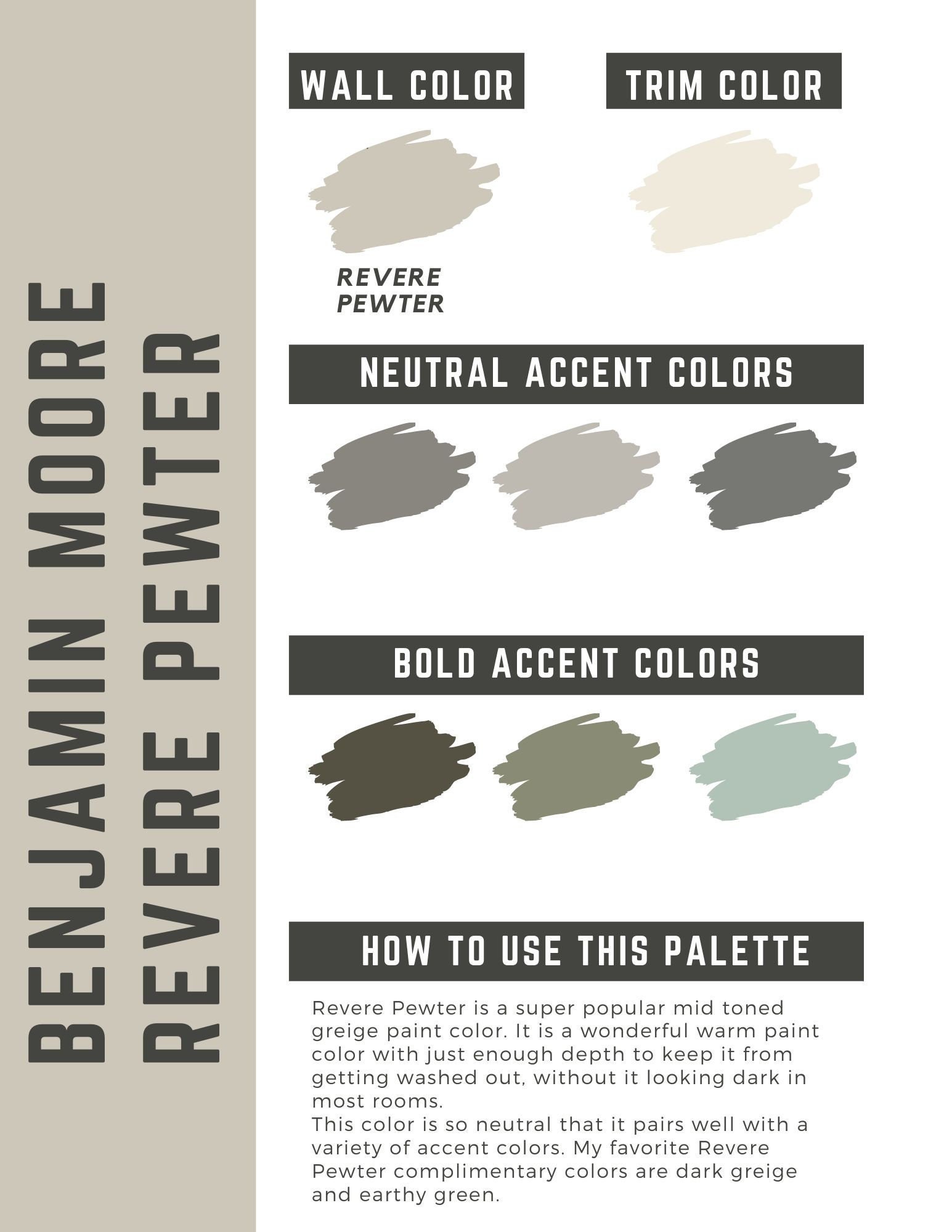 Revere Pewter Benjamin Moore Whole Home Color Palette Interior Paint ...