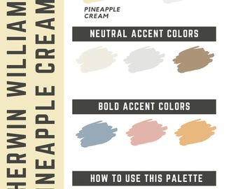 Pineapple Cream Sherwin Williams whole home color palette - interior paint palette
