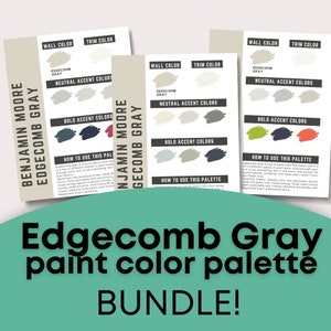 PAQUETE Edgecomb Gray Benjamin Moore paleta de colores para toda la casa - paleta de pintura para interiores