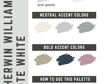 Site White Sherwin Williams whole home color palette - interior paint palette