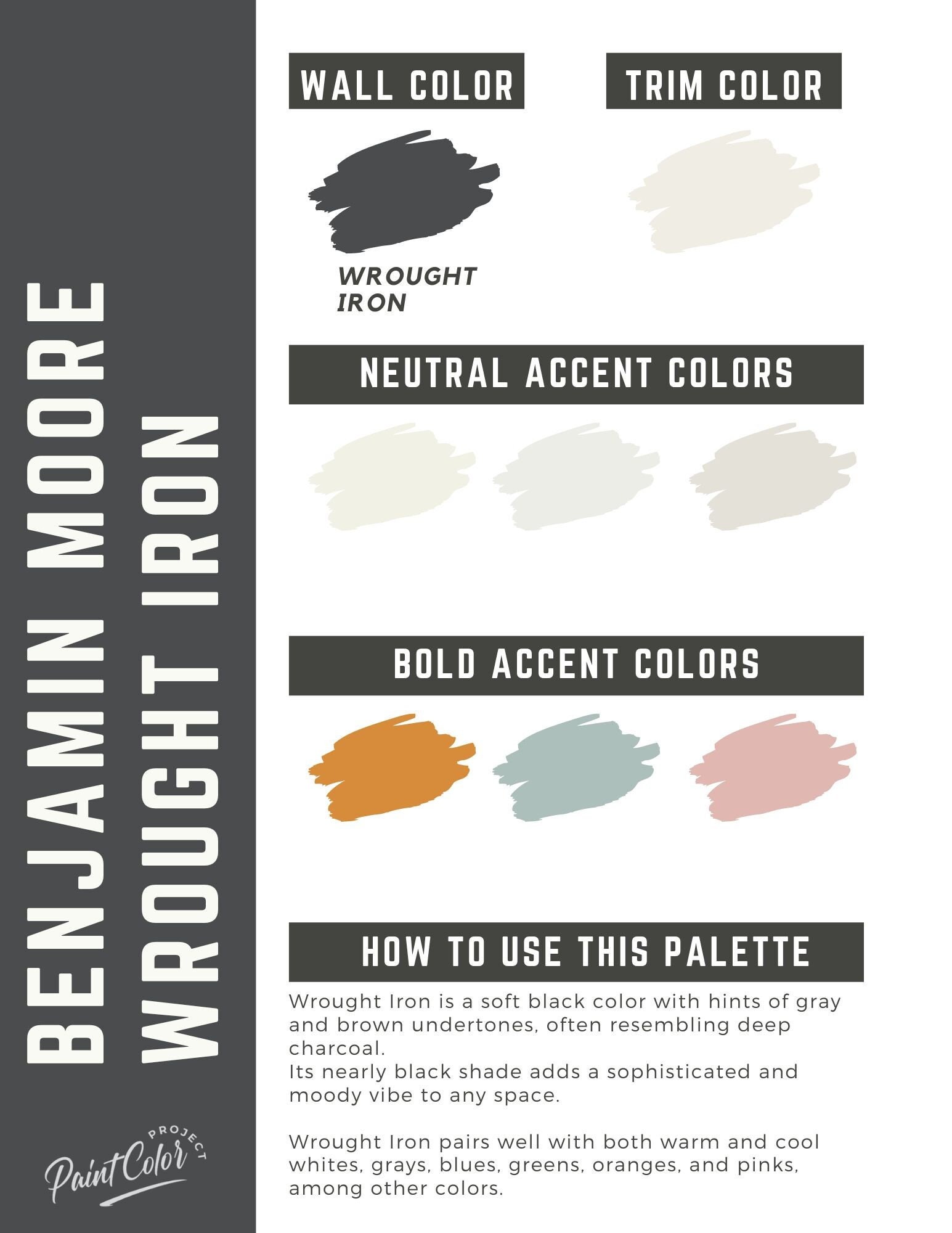 Wrought Iron Benjamin Moore whole home color palette - interior paint palette