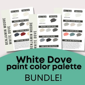 BUNDLE White Dove Benjamin Moore whole home color palette - interior paint palette