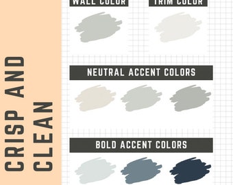 Crisp and Clean neutrals whole home color palette - interior paint palette