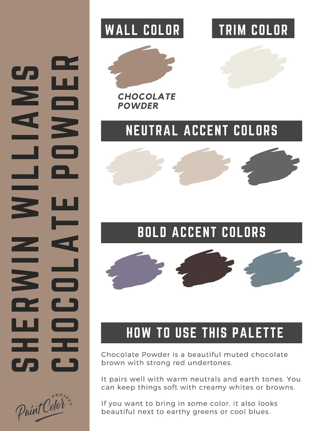 Chocolate Powder Sherwin Williams Whole Home Color Palette - Interior ...
