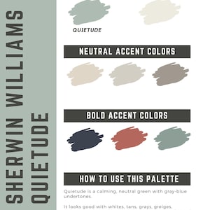 Quietude Sherwin Williams whole home color palette - interior paint palette