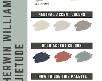 Quietude Sherwin Williams whole home color palette - interior paint palette