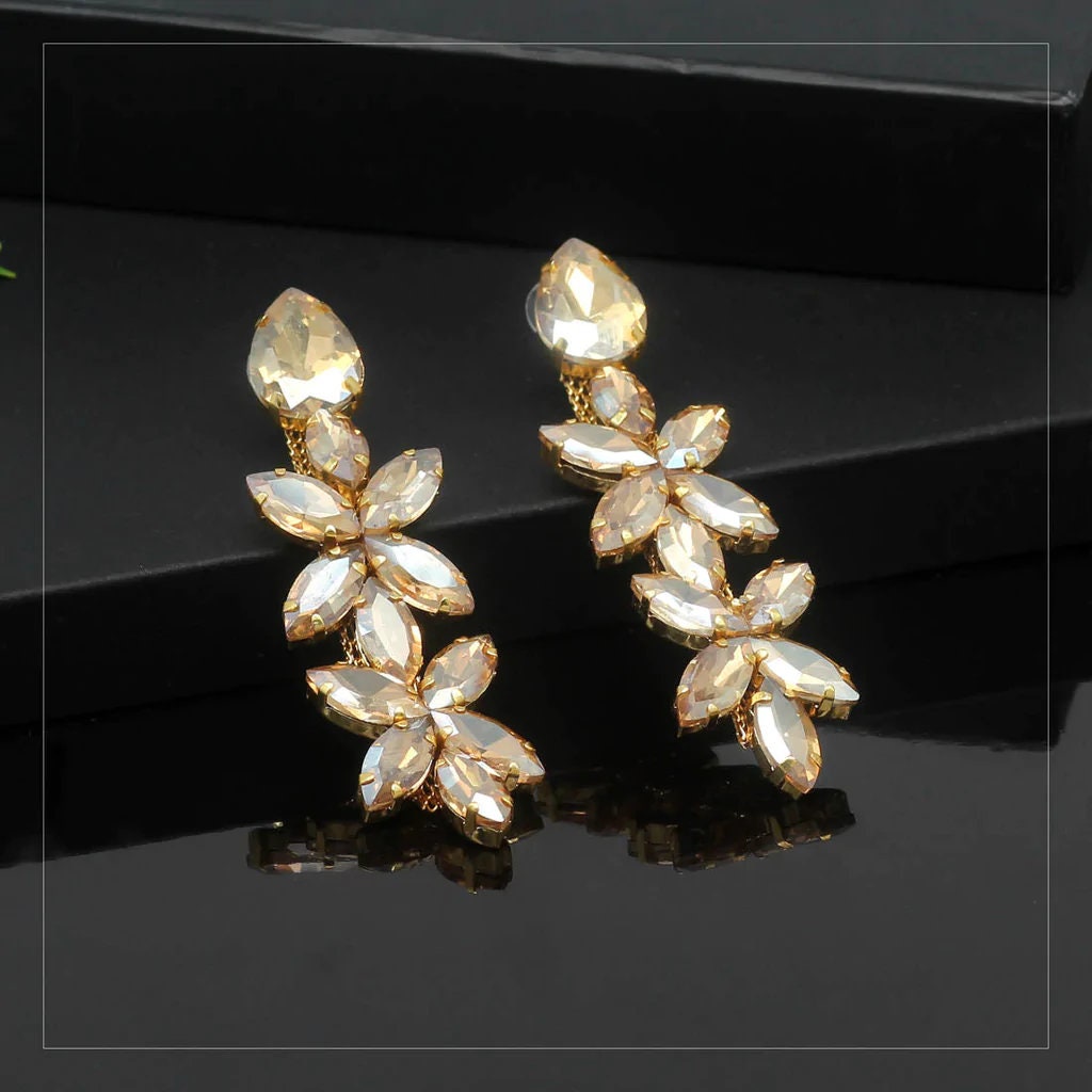 Gold Earring Set - Rhinestone Earring Set - Rhinestone Earrings - Lulus