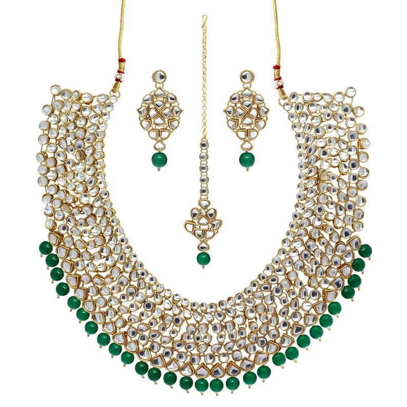 Indian Wedding Jewelry Set Kundan Necklace Set Necklace Etsy