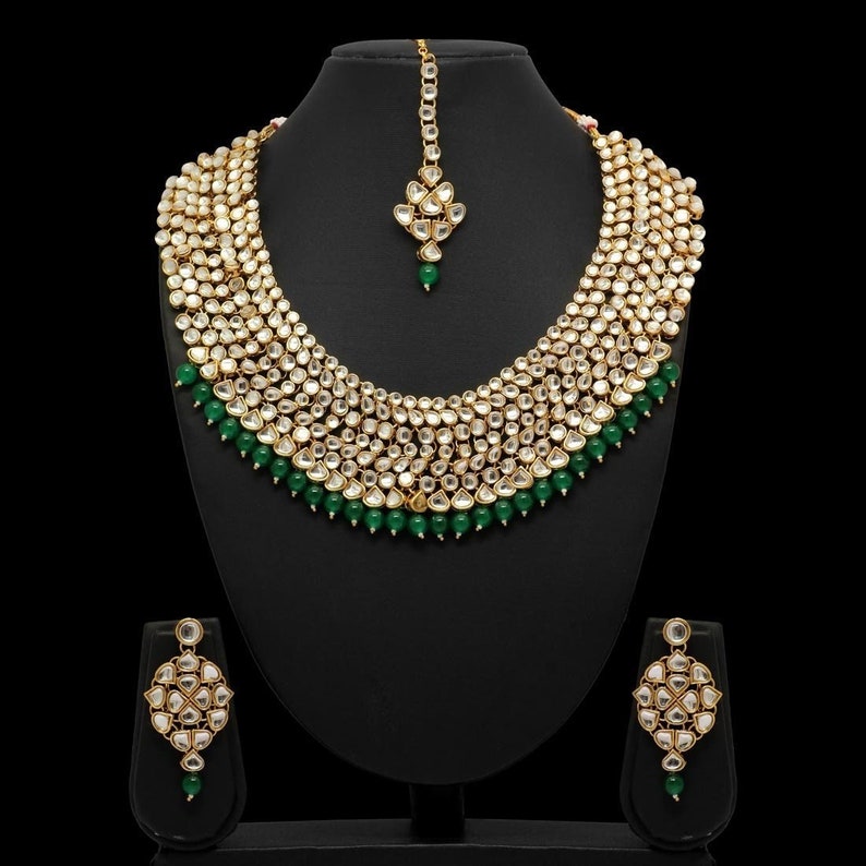 Indian Wedding Jewelry Set Kundan Necklace Set Necklace Etsy