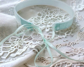 90s Velvet choker | Velvet Choker | Ribbon |Ribbon Choker | Choker For Women | Gothic Choker | Wedding Necklace | Victorian Choker | Mint