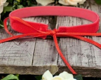 90s Velvet Choker | Velvet Choker | Ribbon Choker | Choker For Women | Gothic Choker | Wedding Necklace | Victorian Choker | Crimson
