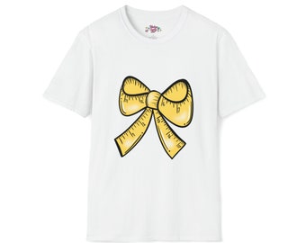 Meauring Tape Bow Yellow - Unisex Softstyle T-Shirt