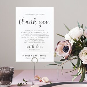 Signe de mariage de remerciement minimaliste | Moderne Merci de célébrer avec nous Signez | Merci d’être venus signer | | imprimés ou numériques PD003