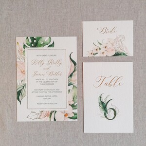 | d’invitation de mariage tropical Monstera | Mariage de destination