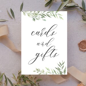 Sage Gifts and Cards signe | Panneau de mariage moderne verdure et feuillage | Imprimé ou imprimable | PD04