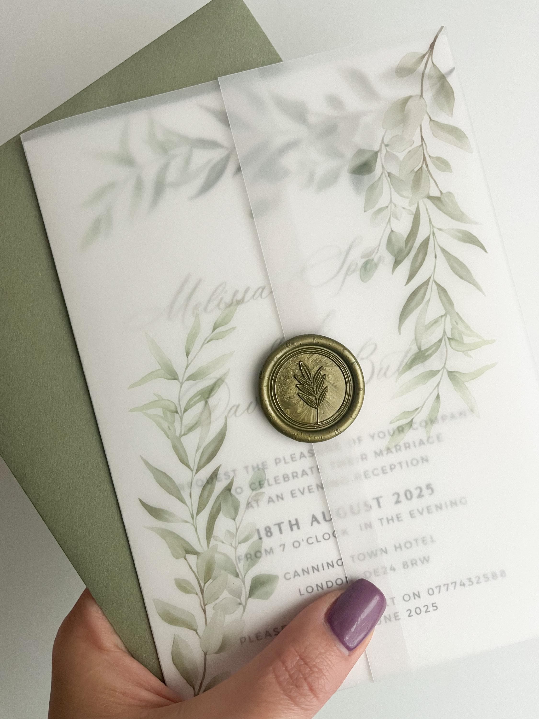 Self Adhesive Wax Seal Stickers UNIQOOO Wax Seal Stickers - Eucalyptus ...