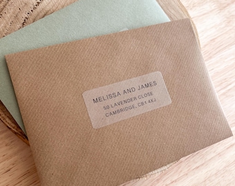 Personalised RSVP  Address Labels for Envelopes, Clear Stickers Wedding Invitation, Mailing Family Address Label