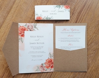 Burnt Orange Autumn Wedding Invitation | NON-PERSONALISED SAMPLE