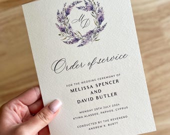 Greenery Order Of Service | Wedding Booklet | Church or Civil Ceremony | Wedding Ceremony | Sage and Foliage | PD01