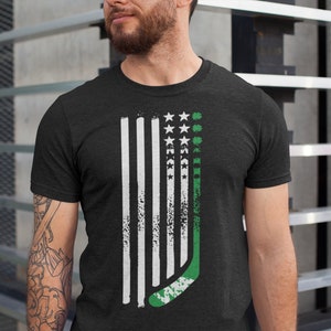 St. Patrick's Hockey T shirt Sticks American Flag t-shirt