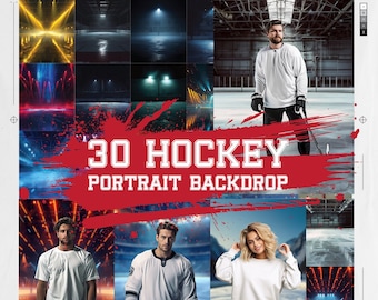 30 Ice Hockey Rink Digital Photo Backgrounds | Backdrop for Sports Photography, Banner, Portrait, Poster | Ice Rink Template PNG