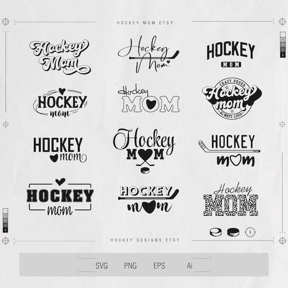 Hockey Mom SVG Bundle, Loud Mom Shirt Designs (Digital Files)
