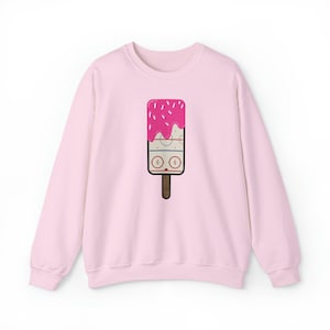 ホッケー スウェットシャツ、ピンクのアイスクリーム