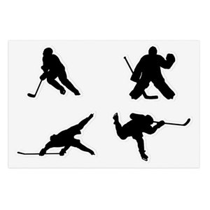 Hockey Player stickers and Goalie Sticker Sheets, hockey stickers