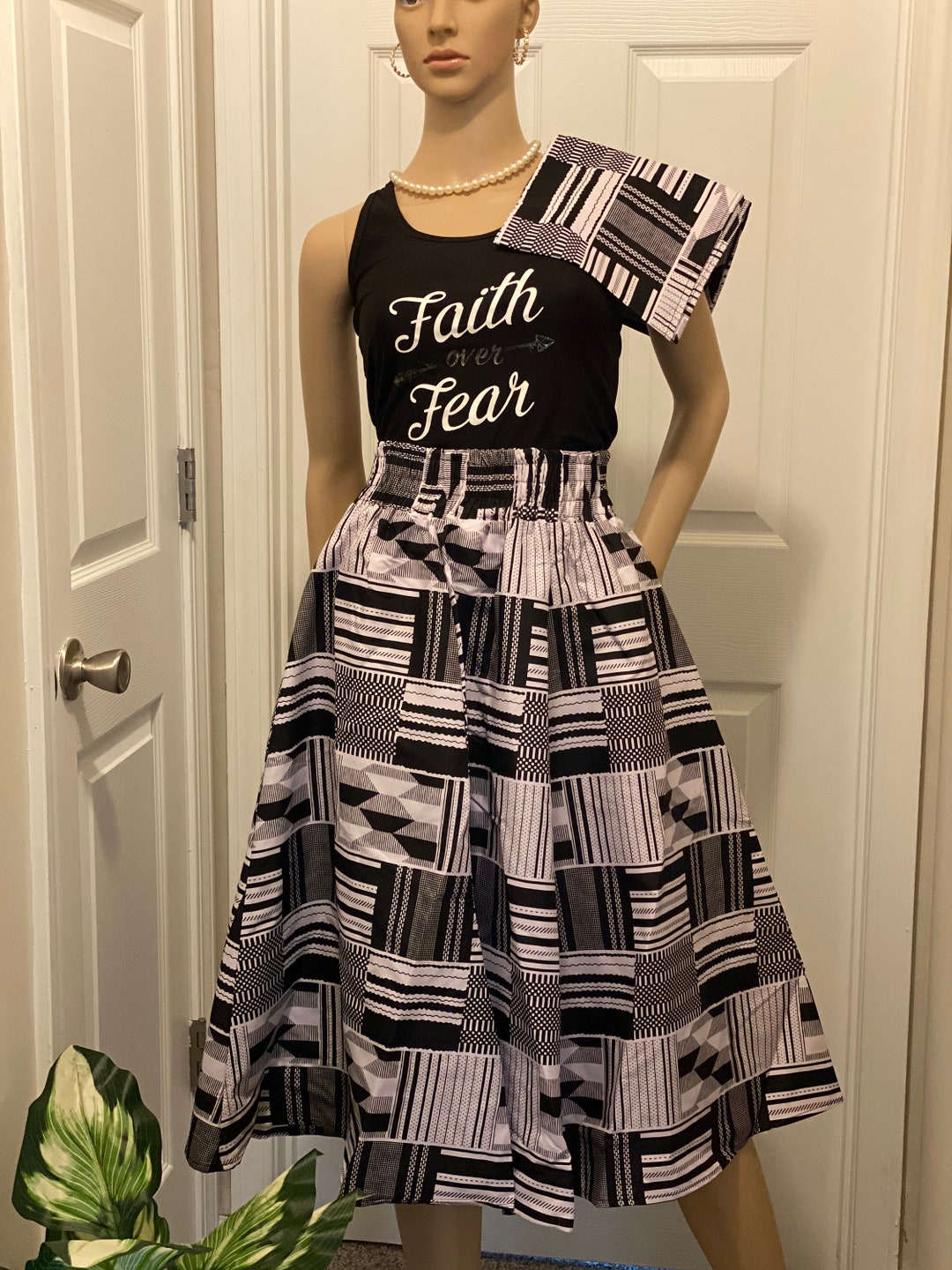 African Fabric Skirts Kente Skirt Summer Skirtswith Pockets Etsy