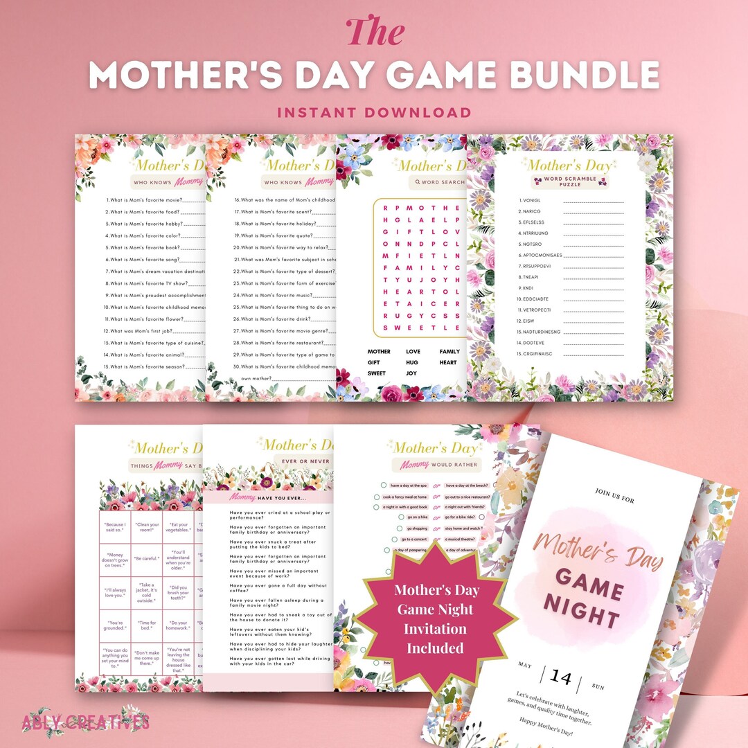 Mothers Day Printable Game Mothers Day Quiz Mothers Day Game Etsy