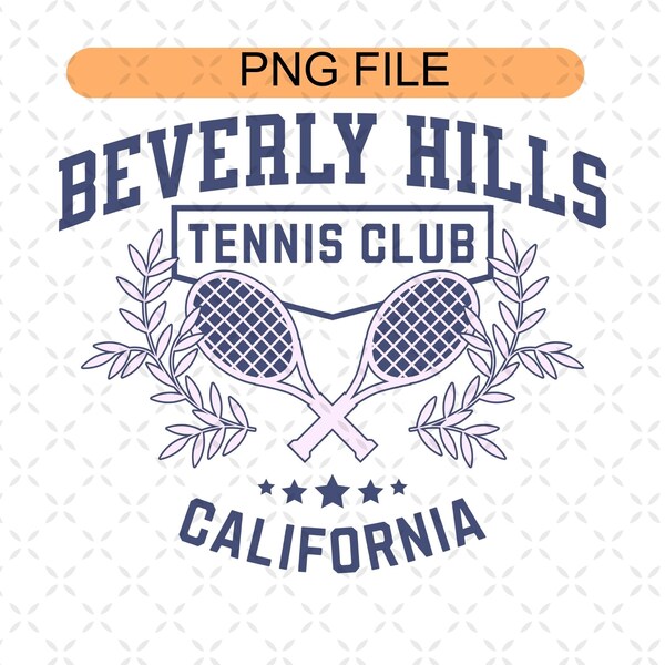 Tennis Club PNG, Beverly Hills Tennis Club PNG, Tennis PNG Sublimation, Preppy png, Tennis Club Subliamtion Instant Download Print On Demand