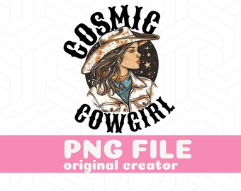 Cosmic Cowgirl PNG Space Cowgirl Aesthetic PNG Boho Space Cowgirl Room Decor Western Decor Tshirt Graphic Western Illustration Printable