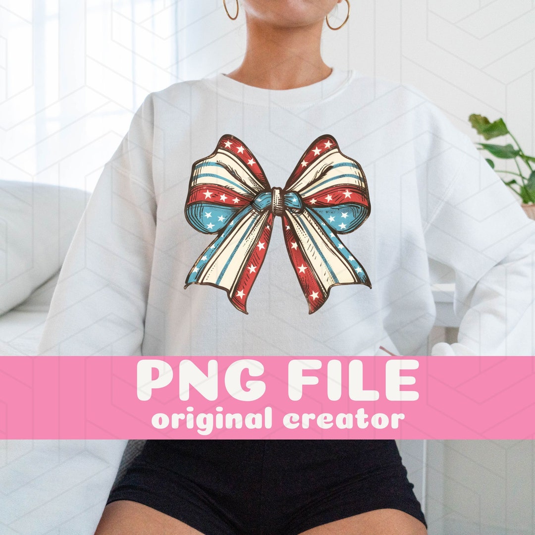 Coquette 4th of July PNG Coqutte Bow American Flag PNG 4th of July PNG ...