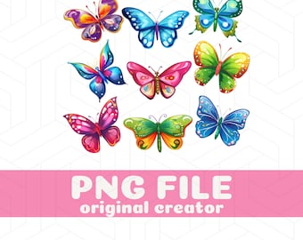 Butterfly PNG Butterfly Clipart Butterflies PNG Spring PNG Butterfles Boho Retro Png Colorful Butterfly Sublimation Design Floral Butterfly