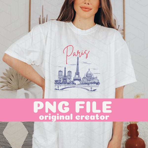 Paris Skyline PNG Eiffel Tower Paris PNG Sublimation Design Parisian Clipart Paris PNG Paris Shirt Design Social Club png Girls Trip png