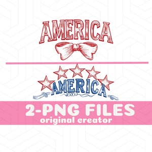 Coquette 4th Of July PNG American Girly PNG America PNG Vintage America Bow Png Fourth Of July Png Country July Png Stars Stripes Coquette