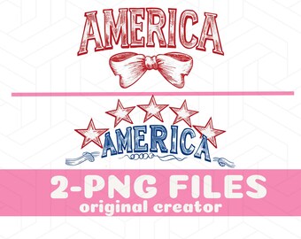 Coquette 4th Of July PNG American Girly PNG America PNG Vintage America Bow Png Fourth Of July Png Country July Png Stars Stripes Coquette