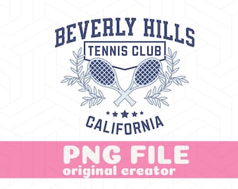 Club de tenis PNG, Beverly Hills Tennis Club PNG, Sublimación PNG de tenis, Preppy png, Subliamtion del club de tenis Descarga instantánea Impresión bajo demanda