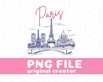 Paris Skyline PNG Eiffel Tower Paris PNG Sublimation Design Parisian Clipart Paris PNG Paris Shirt Design Social Club png Girls Trip png