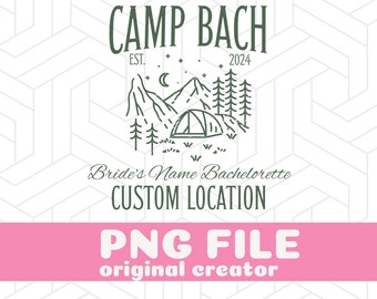 Custom Camp Bachelorette PNG Gepersonaliseerde Camp Bach png Camping Bachelorette Decoraties Lake Bachelorette Party Laatste Trail Before The Veil