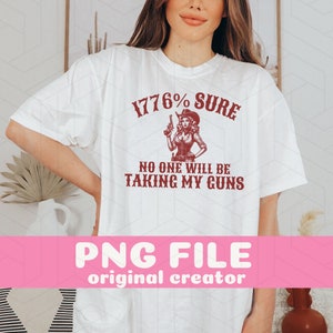 2nd Amendment PNG 1776 Patriotic Shirt Design Western Gun Rights Graphic Freedom USA Sublimation DTF Transfer File image 2