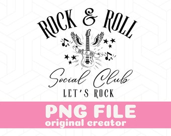 Let's Rock PNG Rock and Roll PNg Guitar Music Notes Png Rock And Roll Sublimation Rock Music Electric Guitar Rock Concert Shirt Heavy Metal