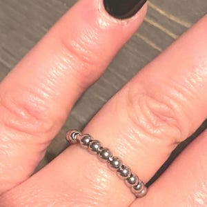 925 sterling silver handmade bead fidget band ring