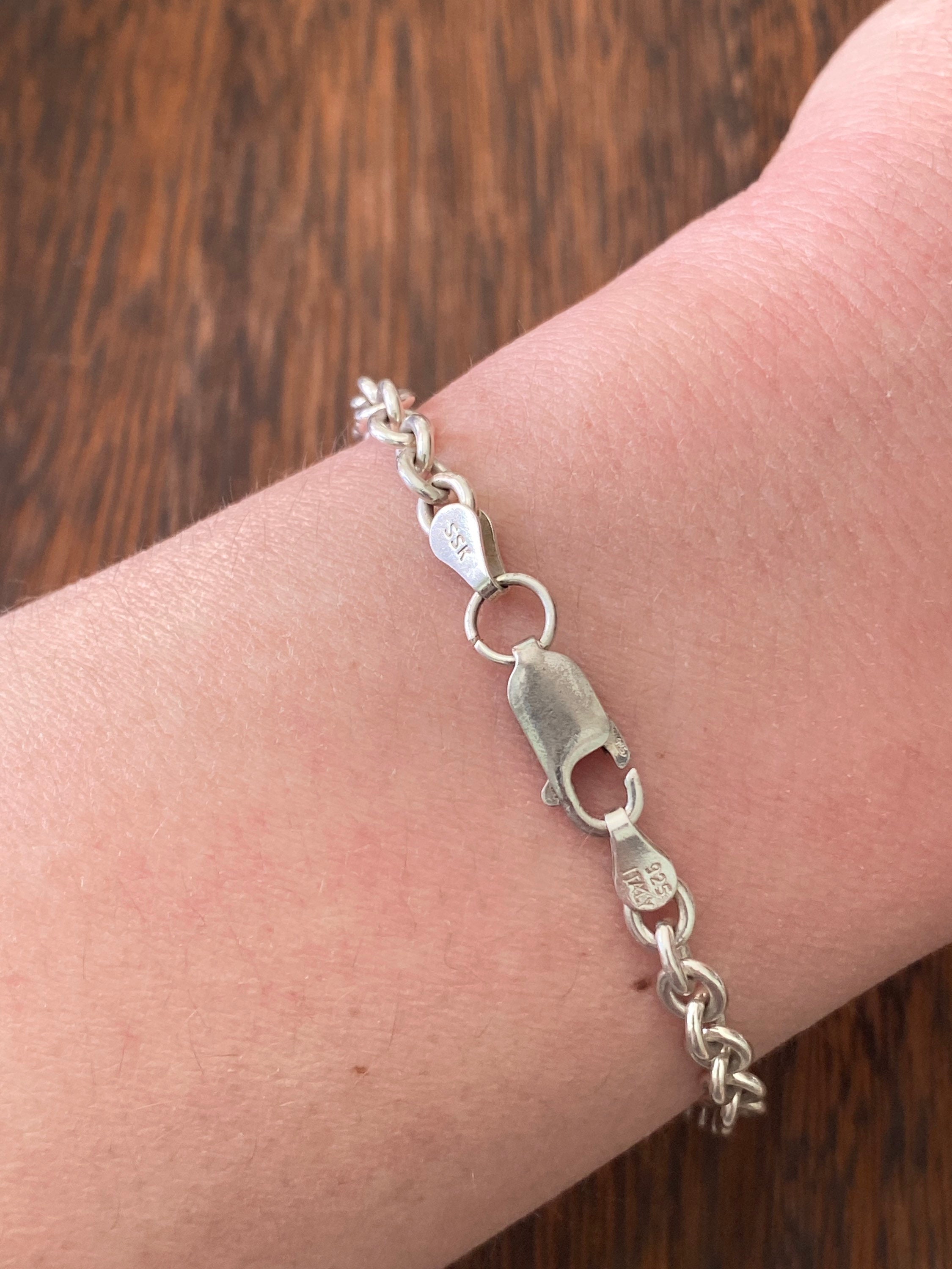 925 Solid Sterling Silver Vintage Unisex 1990s Anchor Cable