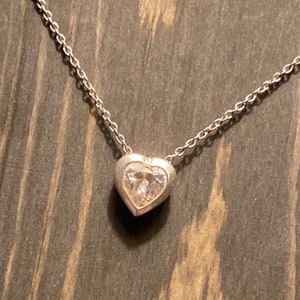 CZ 925 vintage heart necklace