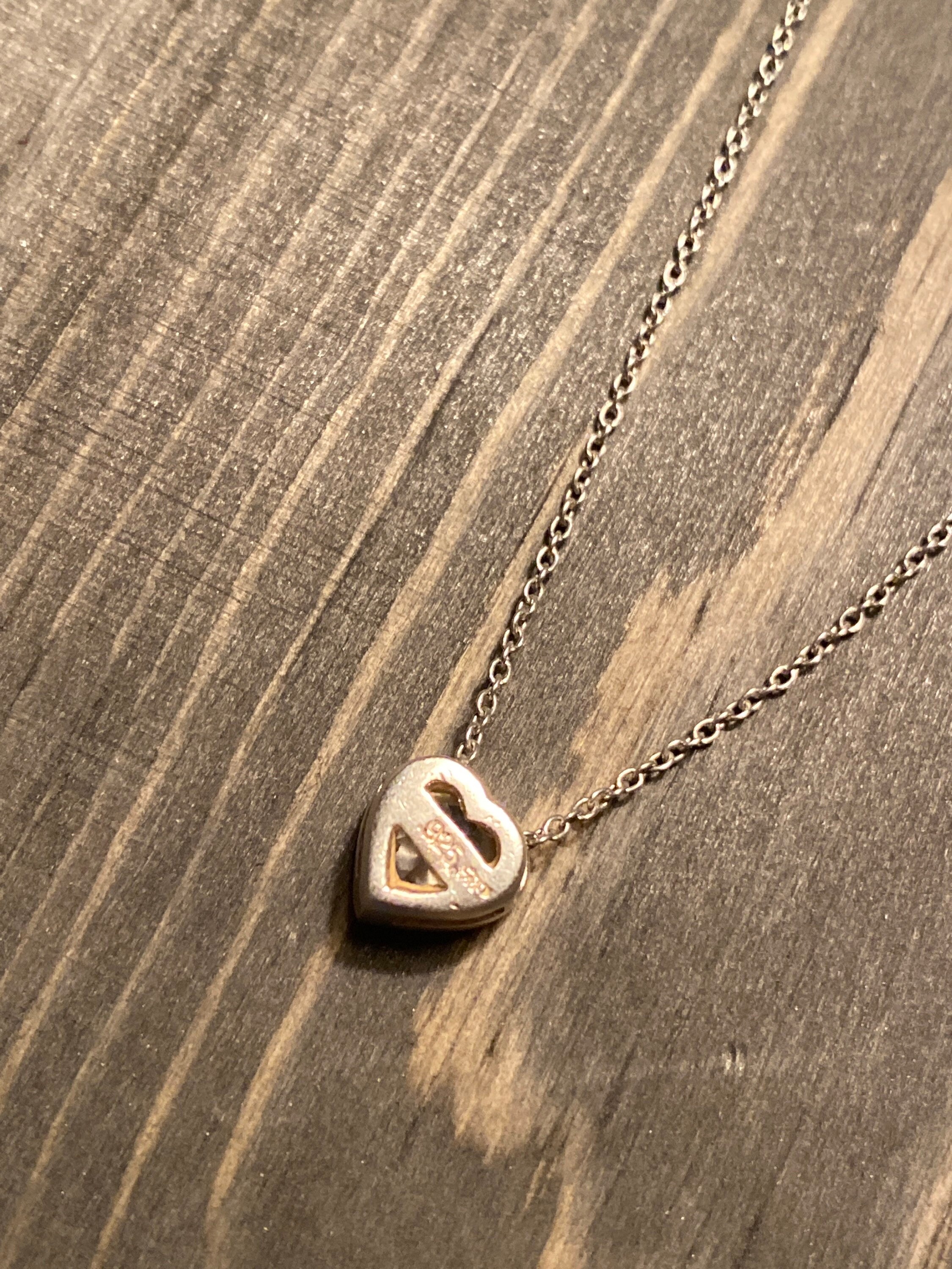 アクセサリー vintage925silver heart motif necklace CZ 925 Vintage Heart Necklace - Etsy